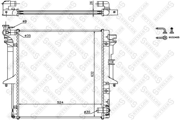 Oil Cooler Mitsubishi: 1025972SX Stellox Engine cooling radiator