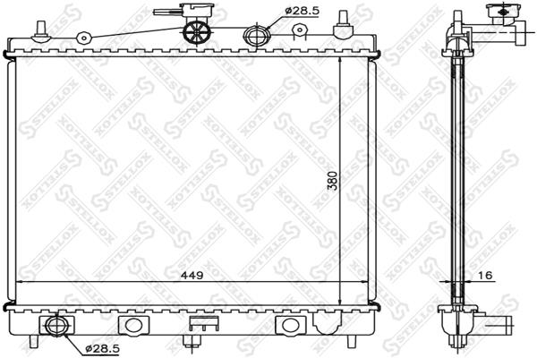 Oil Cooler Nissan Note: 1025973SX Stellox Engine cooling radiator