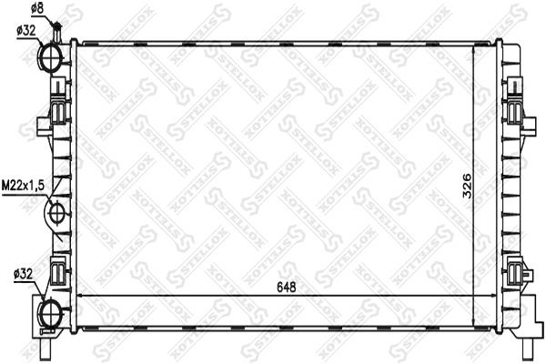 Oil Cooler Seat: 1026222SX Stellox Engine cooling radiator