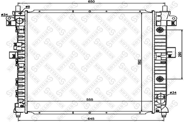 Stellox 10-26287-SX Engine cooling radiator 1026287SX 1026287SX Stellox Engine cooling radiator