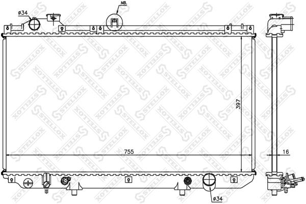 Stellox 10-26377-SX Engine cooling radiator 1026377SX 1026377SX Stellox Engine cooling radiator