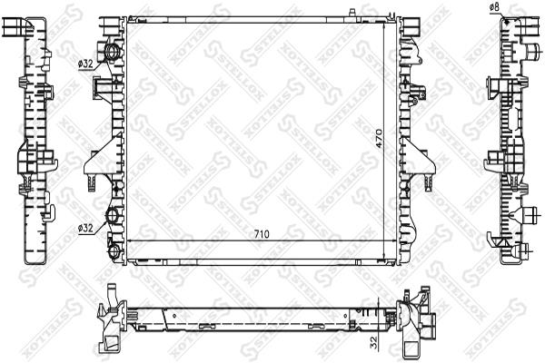 Stellox 10-26429-SX Engine cooling radiator 1026429SX 1026429SX Stellox Engine cooling radiator