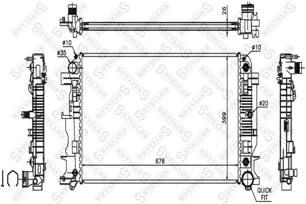 Oil cooler heat exchanger Citroen Berlingo: 1026553SX Stellox Engine cooling radiator