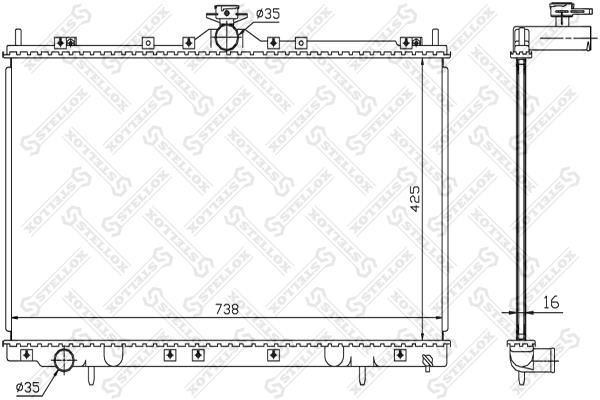 Oil Cooler Mitsubishi: 1026694SX Stellox Engine cooling radiator
