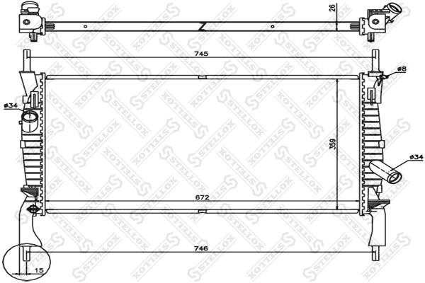 1026751SX Stellox Engine cooling radiator