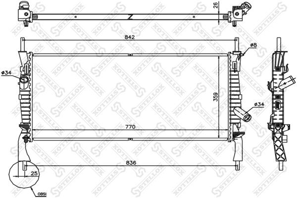 Oil cooler heat exchanger Ford Transit: 1026752SX Stellox Engine cooling radiator