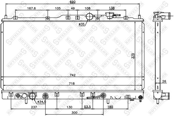 1026764SX Stellox Engine cooling radiator