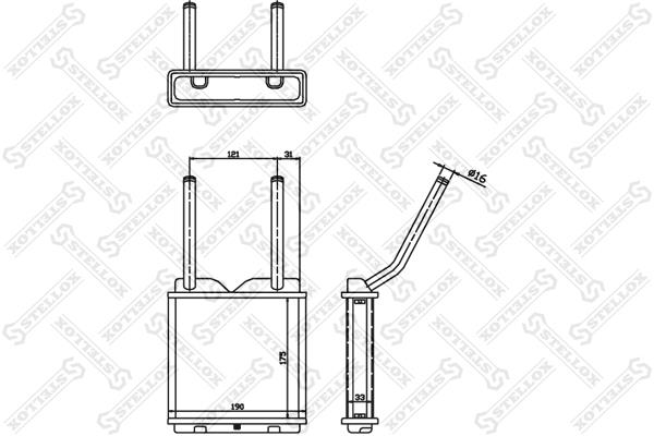 1035010SX Stellox Heat exchanger, interior heating