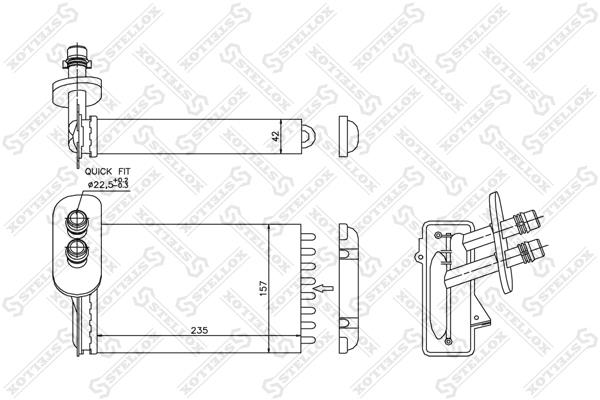 Heater Core Seat: 1035017SX Stellox Heat exchanger, interior heating