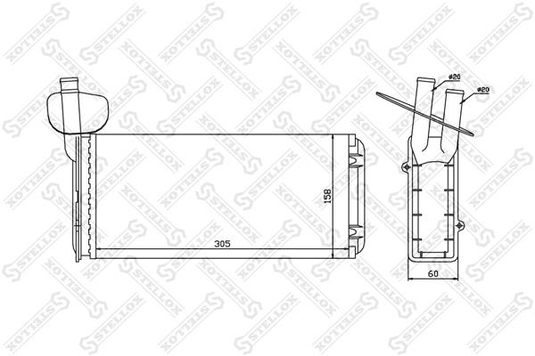 1035020SX Stellox Heat exchanger, interior heating