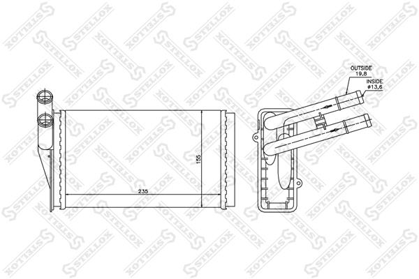 1035021SX Stellox Heat exchanger, interior heating