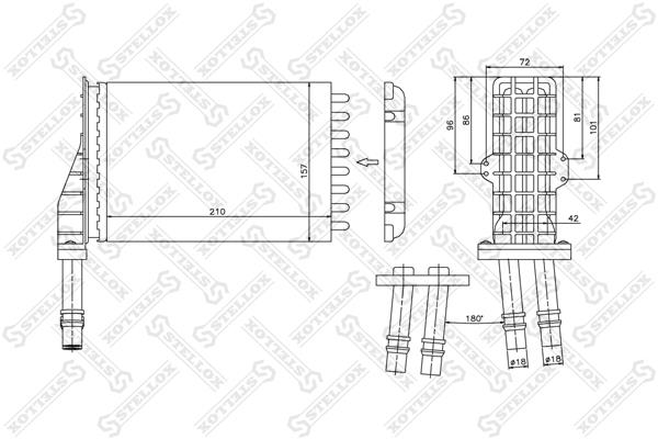 Heater Core Renault Avantime: 1035026SX Stellox Heat exchanger, interior heating
