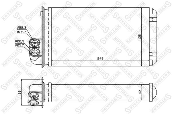 1035042SX Stellox Heat exchanger, interior heating