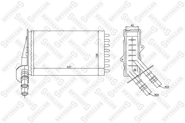 Heater Core Renault Thalia: 1035043SX Stellox Heat exchanger, interior heating