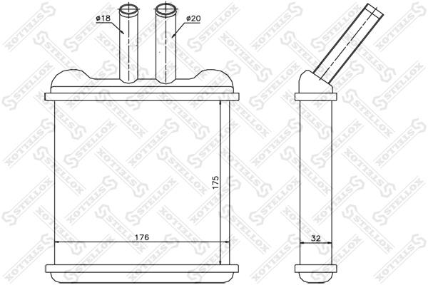 1035074SX Stellox Heat exchanger, interior heating