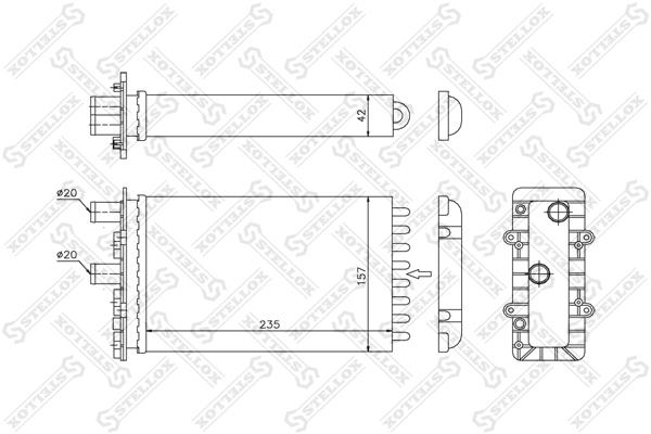 1035079SX Stellox Heat exchanger, interior heating