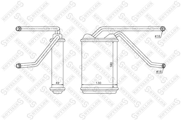Heater Core Daewoo: 1035104SX Stellox Heat exchanger, interior heating