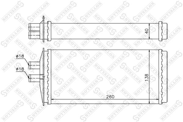 1035109SX Stellox Heat exchanger, interior heating