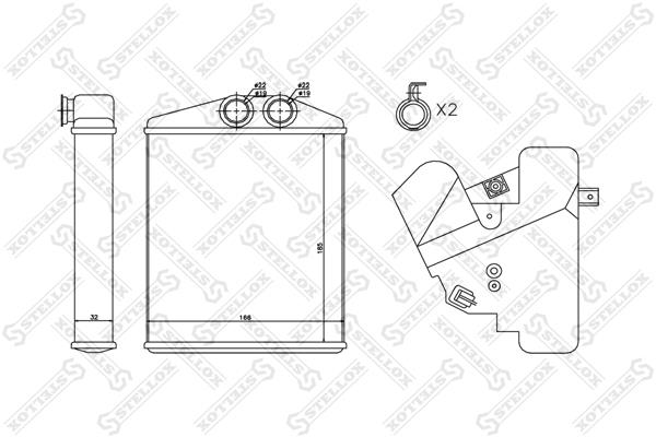 Heater Core Cadillac: 1035122SX Stellox Heat exchanger, interior heating