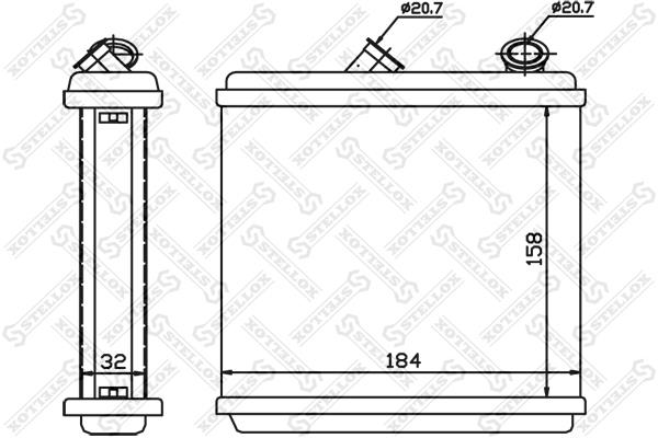 Heat exchanger interior heating Opel Astra F Classic: 1035128SX Stellox Heat exchanger, interior heating