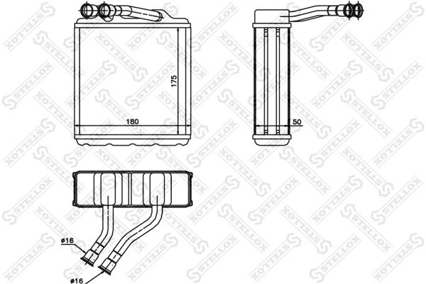 Heater Core Toyota: 1035217SX Stellox Heat exchanger, interior heating
