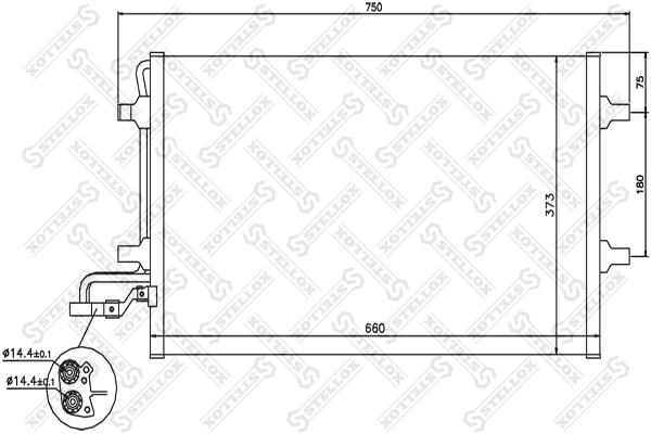 Air con condenser Volvo C70: 1045639SX Stellox AC Condenser