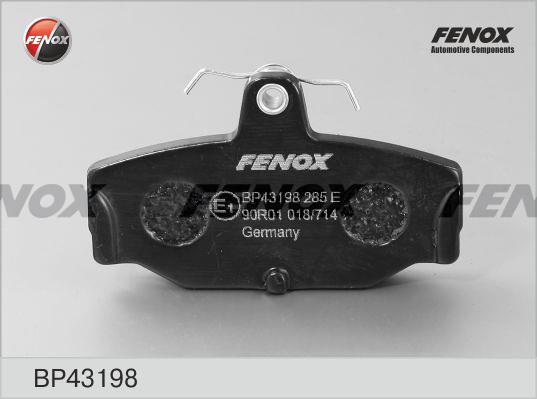 Fenox BP43198 Brake Pad Set, disc brake BP43198