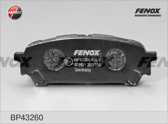 Fenox BP43260 Brake Pad Set, disc brake BP43260