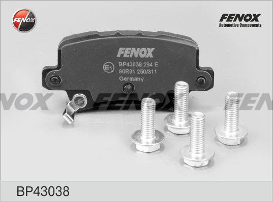 Fenox BP43038 Brake Pad Set, disc brake BP43038