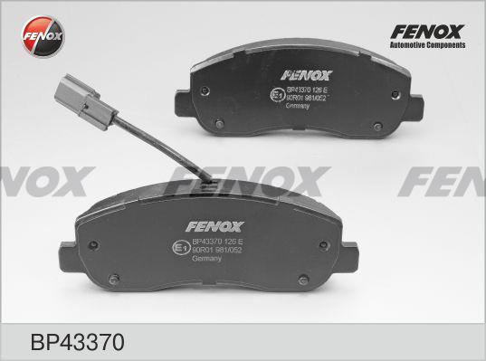 Fenox BP43370 Brake Pad Set, disc brake BP43370