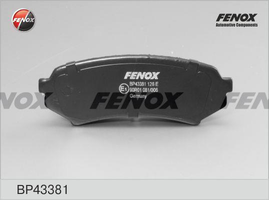 Fenox BP43381 Brake Pad Set, disc brake BP43381