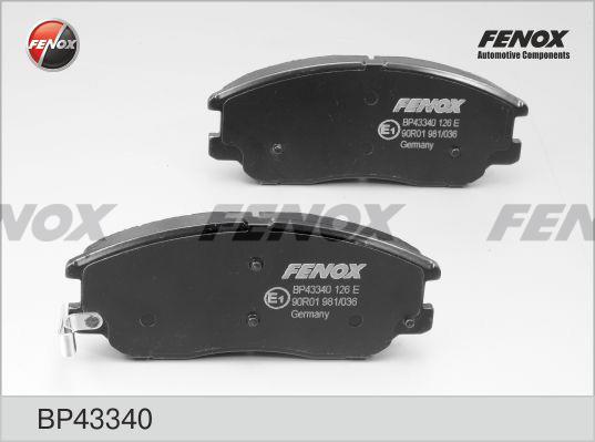 Fenox BP43340 Brake Pad Set, disc brake BP43340