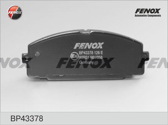 Fenox BP43378 Brake Pad Set, disc brake BP43378