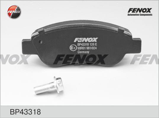Fenox BP43318 Brake Pad Set, disc brake BP43318