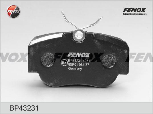 Fenox BP43231 Brake Pad Set, disc brake BP43231