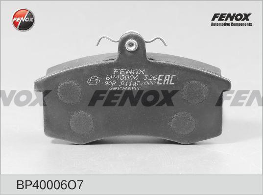Fenox BP40006O7 Brake Pad Set, disc brake BP40006O7