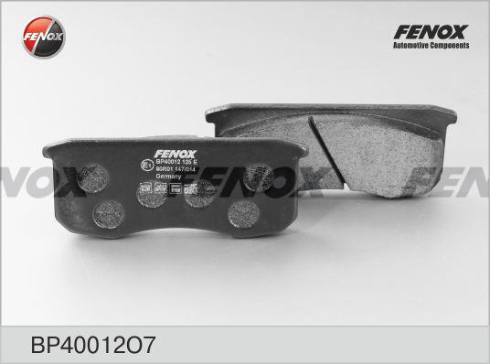 Fenox BP40012O7 Brake Pad Set, disc brake BP40012O7