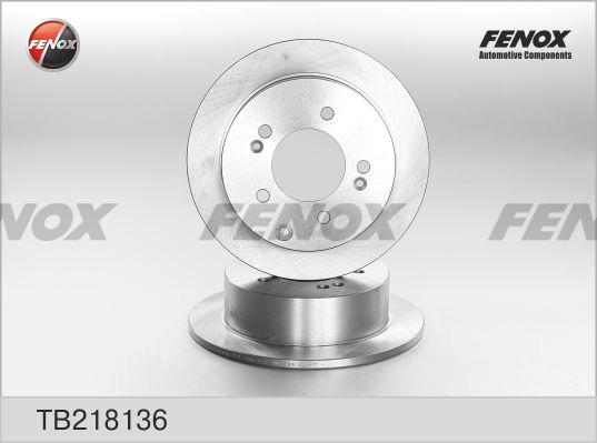 Fenox TB218136 Rear brake disc, non-ventilated TB218136