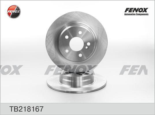 Fenox TB218167 Rear brake disc, non-ventilated TB218167