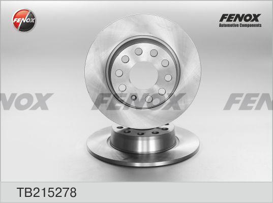 Fenox TB215278 Rear brake disc, non-ventilated TB215278