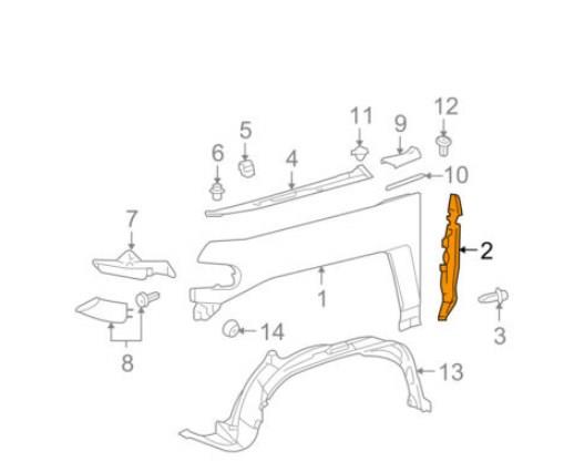 Toyota 53827-35041 Wing seal 5382735041