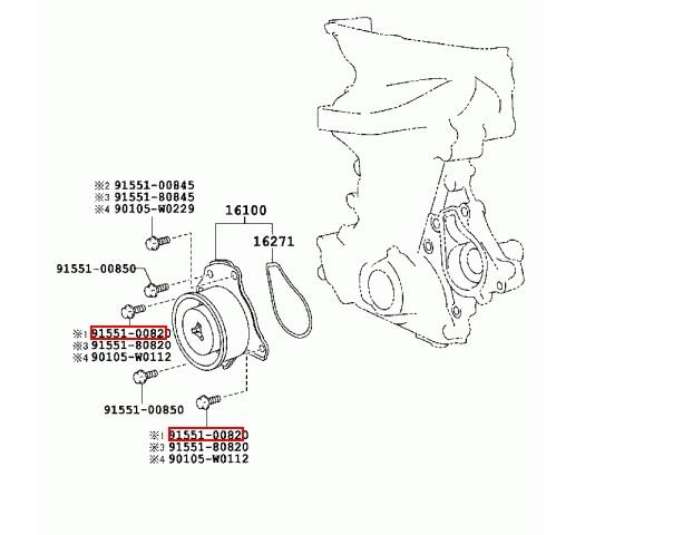 Toyota 91551-00820 Idler roller bolt 9155100820 9155100820 Toyota Idler roller bolt