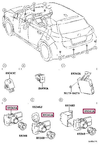 Toyota 89341-33200-C0 Parking sensor 8934133200C0