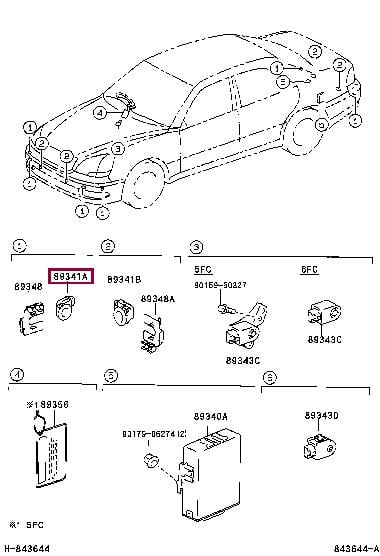 Toyota 89341-50011-E1 Parking sensor 8934150011E1