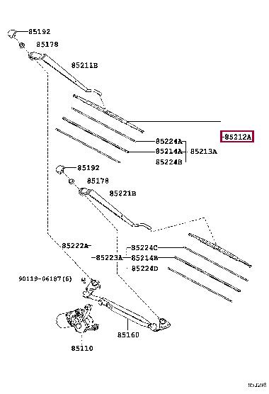Toyota 85212-42030 Wiper Blade 8521242030 8521242030 Toyota Wiper Blade