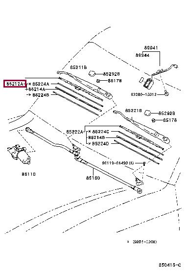 Toyota 85212-60161 Wiper Blade 8521260161 8521260161 Toyota Wiper Blade