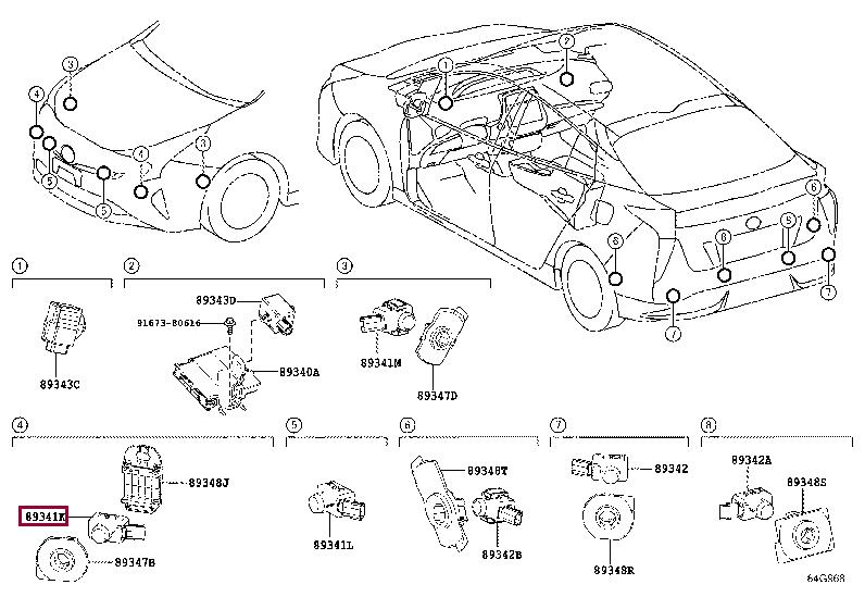 8934148040A2 Toyota Parking sensor