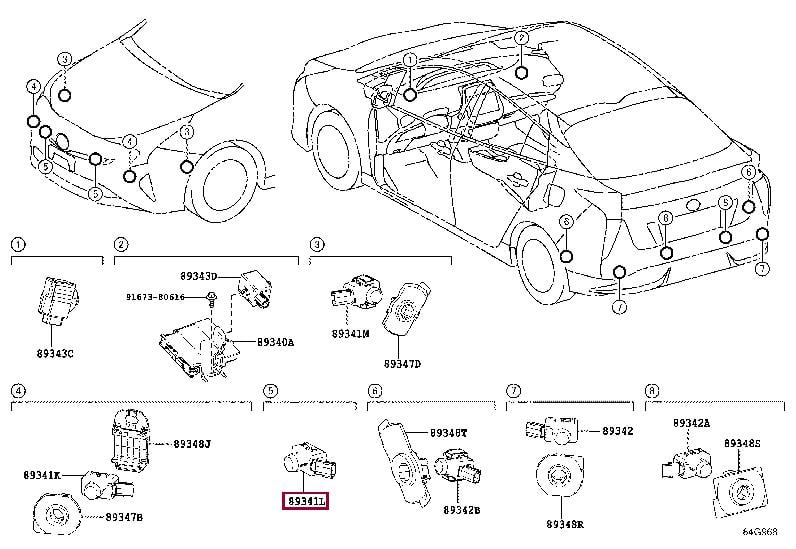 8934148040C3 Toyota Parking sensor