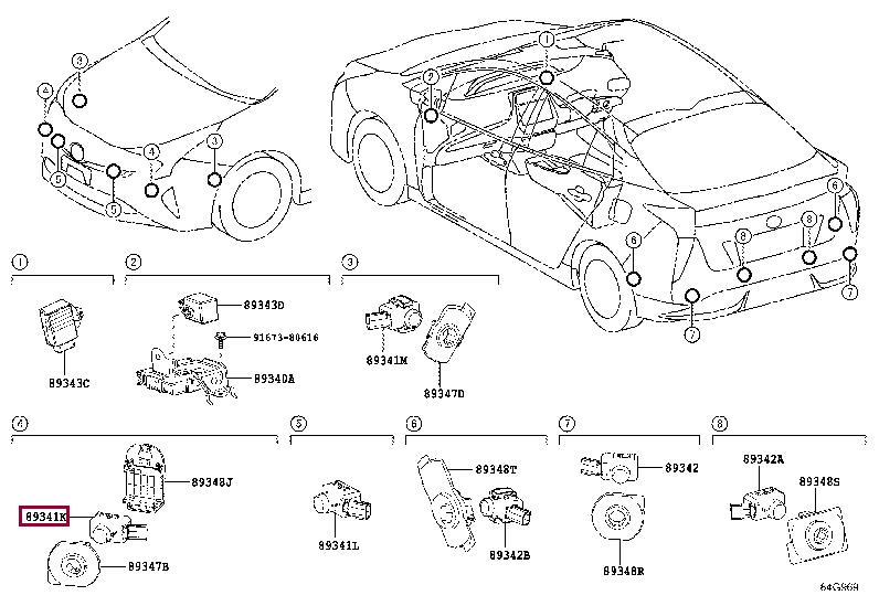 8934148040E2 Toyota Parking sensor