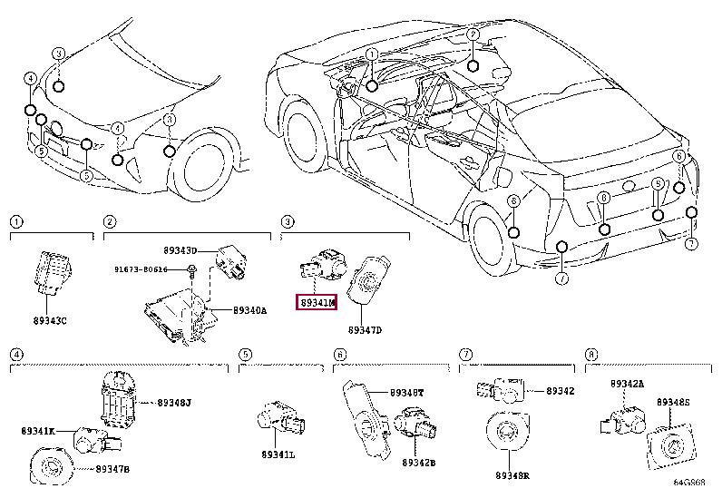 Toyota 89341-58070-C3 Parking sensor 8934158070C3